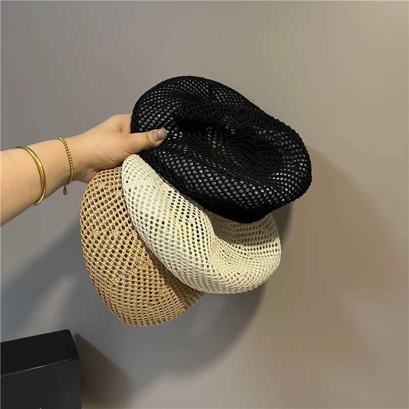 Spring And Summer Silk Beret Japanese Minimalist Casual Artist Hat Womens Outdoor Travel Versatile Pumpkin Hat XJ250807