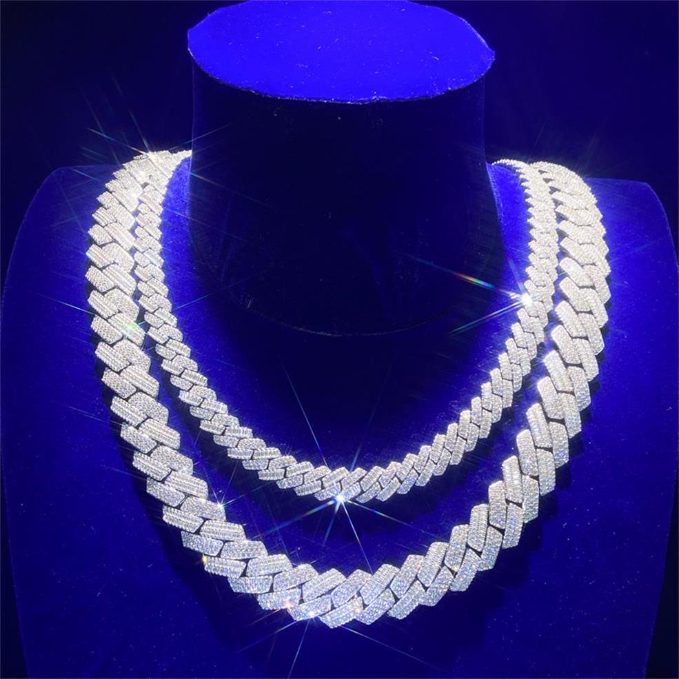 Cuban Zirconia Necklace White Gold Plated New Arrival Cuban Link Chain Jewelry Moissanite Custom Cuban Infinity Link Necklace