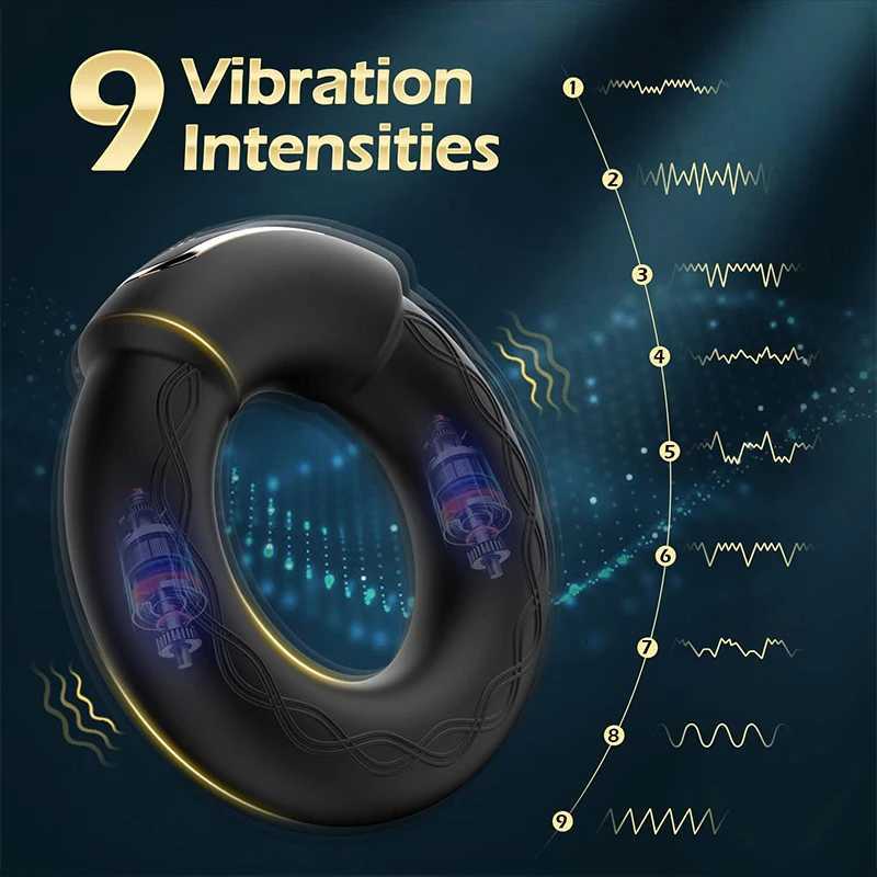 Vibrating Penis Cock Ring with Heating Delay Ejaculation Vibrator Adult Sex Toys for Men Longer Harder Stronger Erection W250807