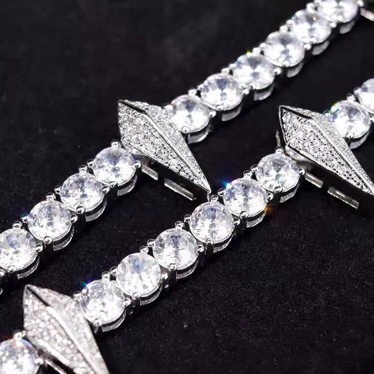 High Quality Fashion Design Jewelry 925 Sterling Silver Moissanite Black Panther Tennis String Fine Hip Hop Jewelry