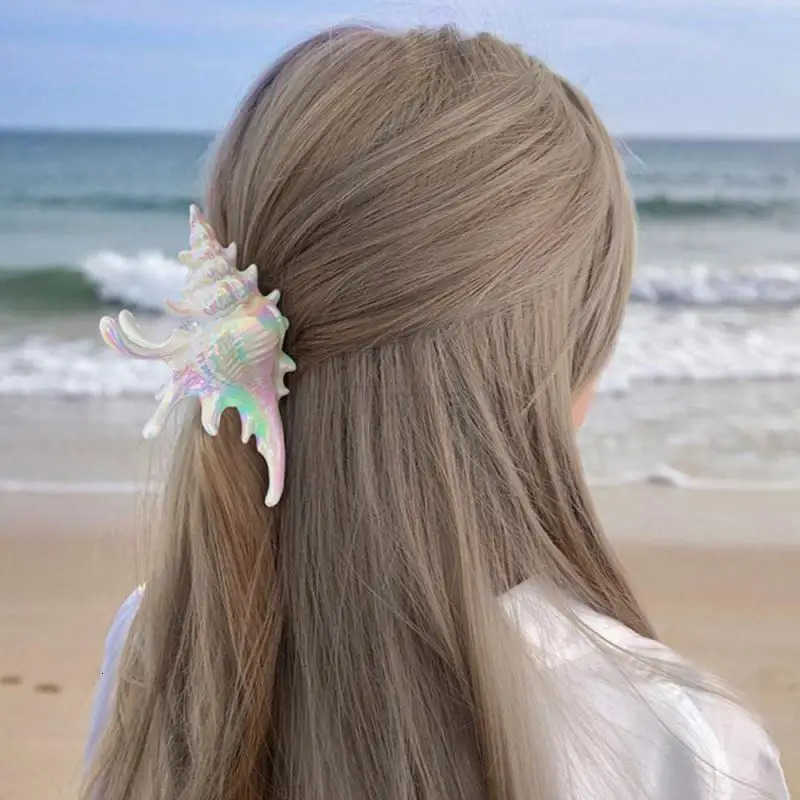 Creative Conch Hairpin Colorful Gift Hair Claw Elegant Clip for Summer Beach New Hair Accessory for Summer Beach U250807
