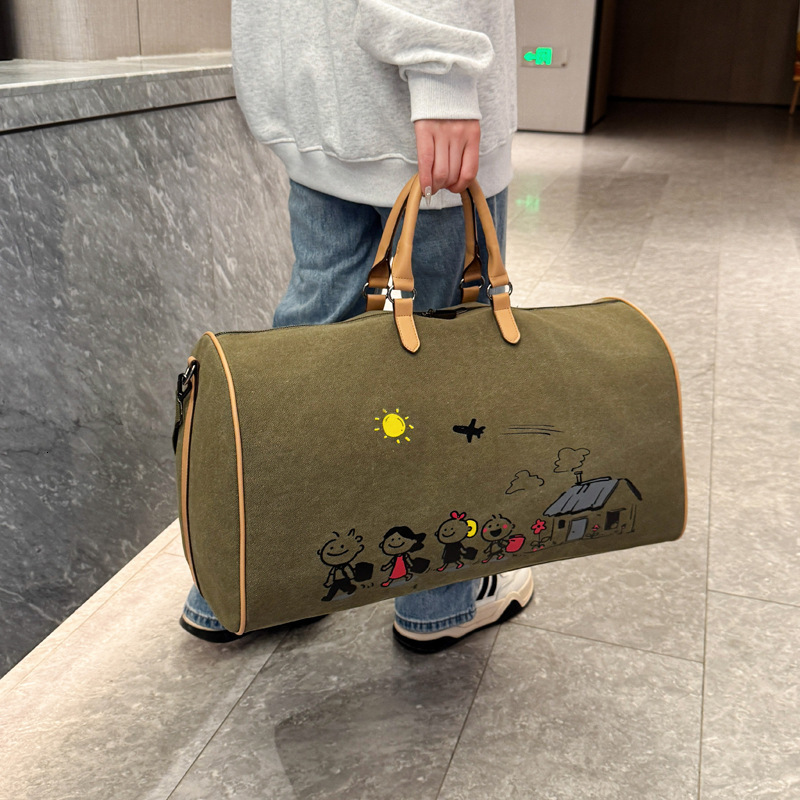 New Personalized Graffiti Shoulder Business Trip Outdoor Luggage Casual Women's Large Capacity Handheld Crossbody Bag