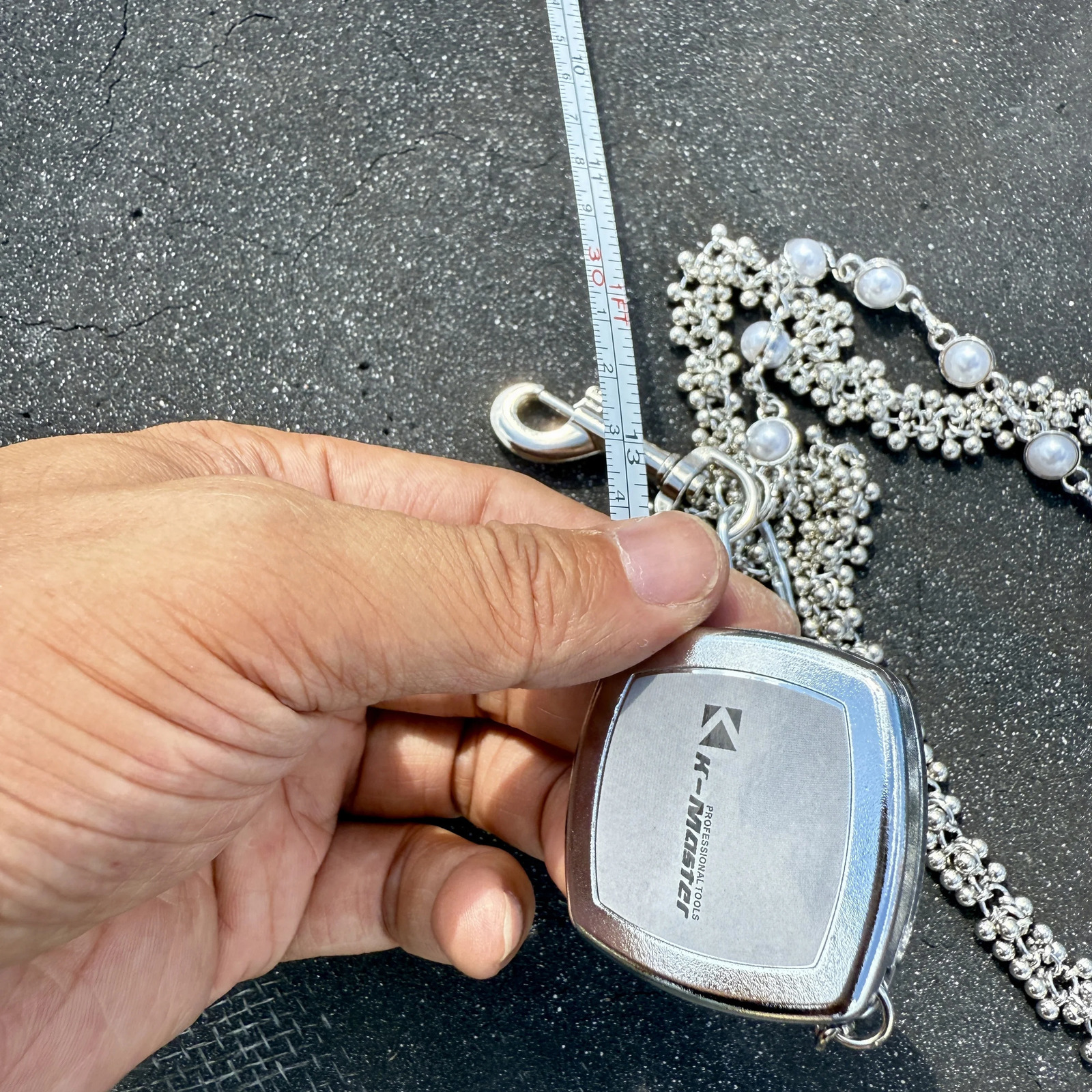 Retro punk jeans pants chain mens and womens accessories metal pearl belt chain personalized bag chain 250806