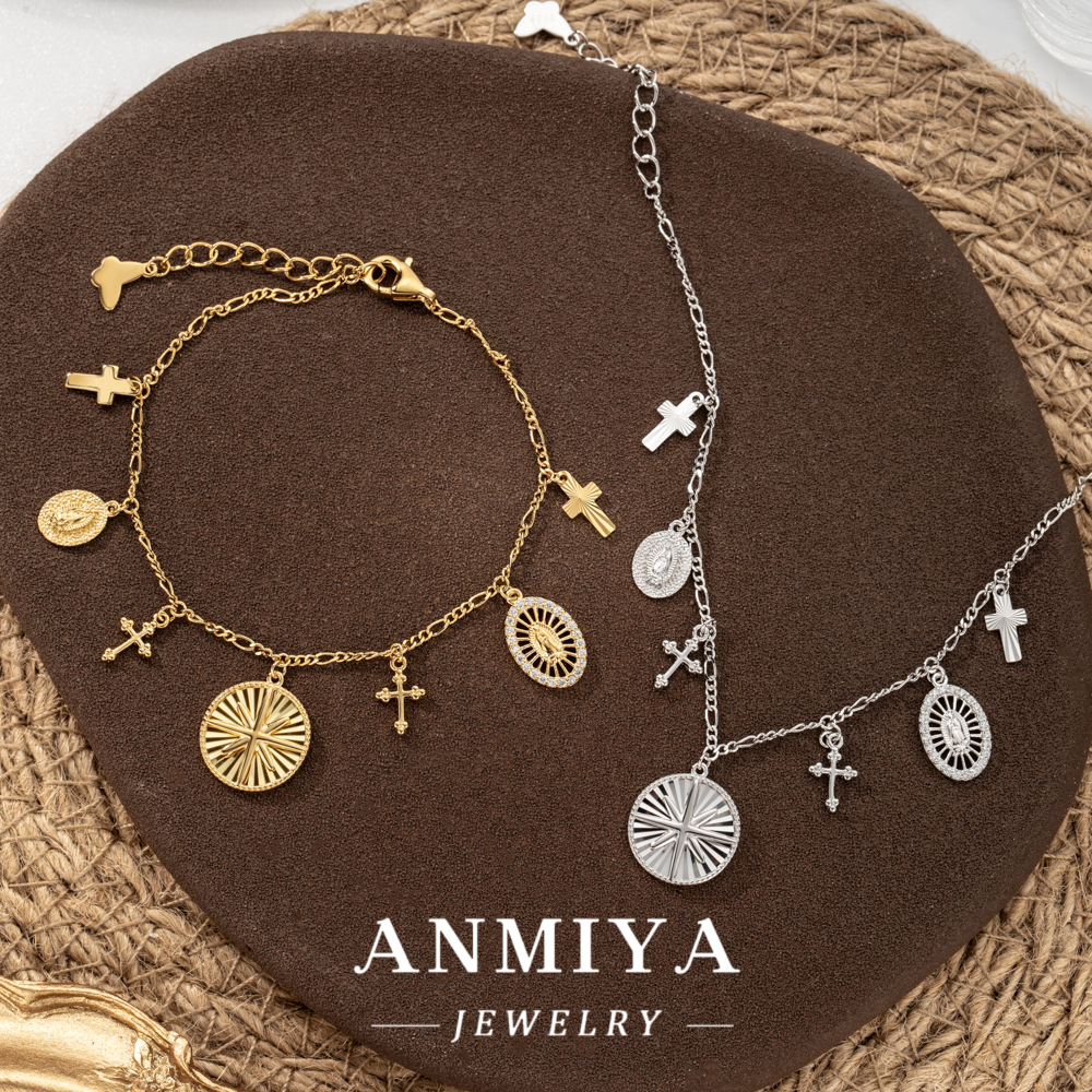 Christian Catholic Religious Bracelet 925 Silver 18K Gold Jesus Cross Bracelet