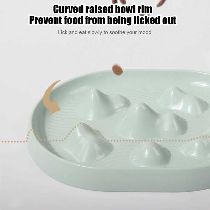 Pure Color Simple Slow Food Plate Slow Food Anti-choking Device Cat Dog Pet Supplies Pet Accessories Cat Bowl Y250806