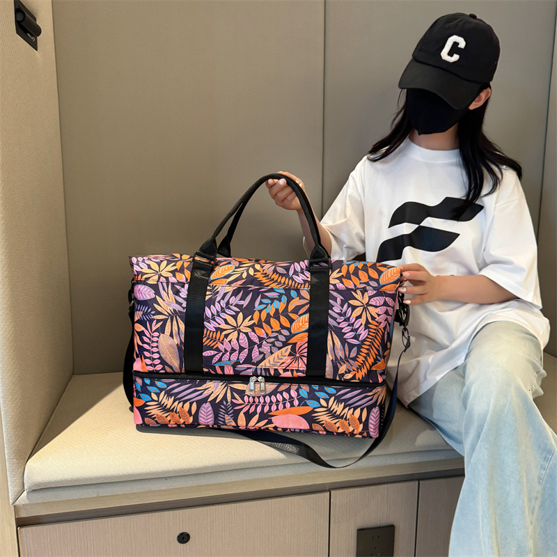 Handheld Travel For Women, Large Capacity Short Trip Storage Bag, Camouflage Oxford Cloth Yoga Fiess Bag