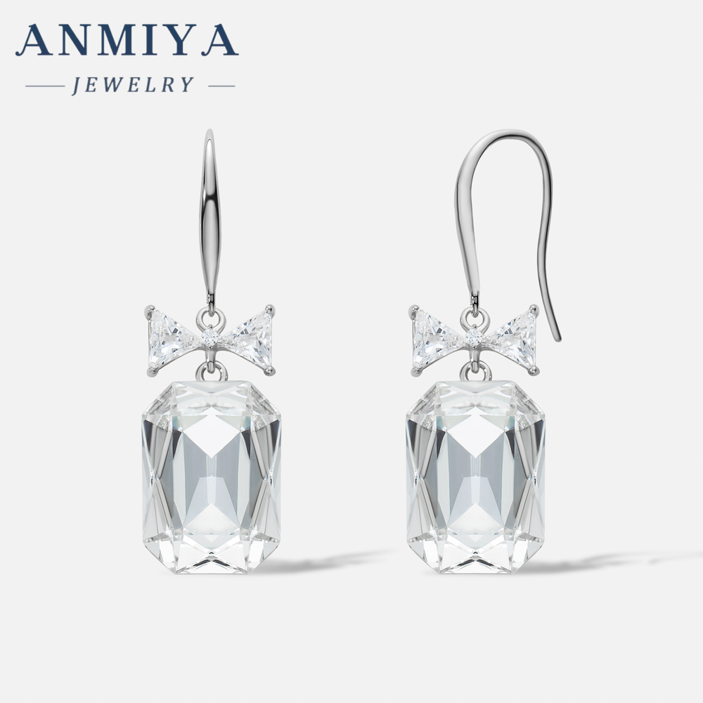 Ultra Sparkling Zircon Ear Hook Temperament Light Bow Luxury Earrings Creative Design 925 Sterling Silver Formal Earrings