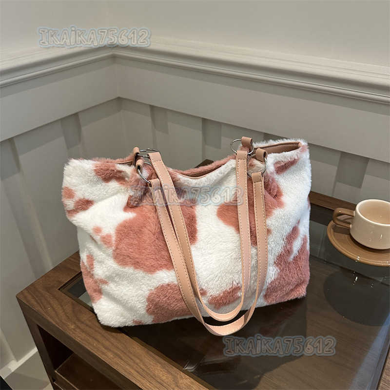 Personalized Large Capacity Furry Bag Trendy Fall Winter 2024 New Style Trendy Single Shoulder Tote Bag H250806