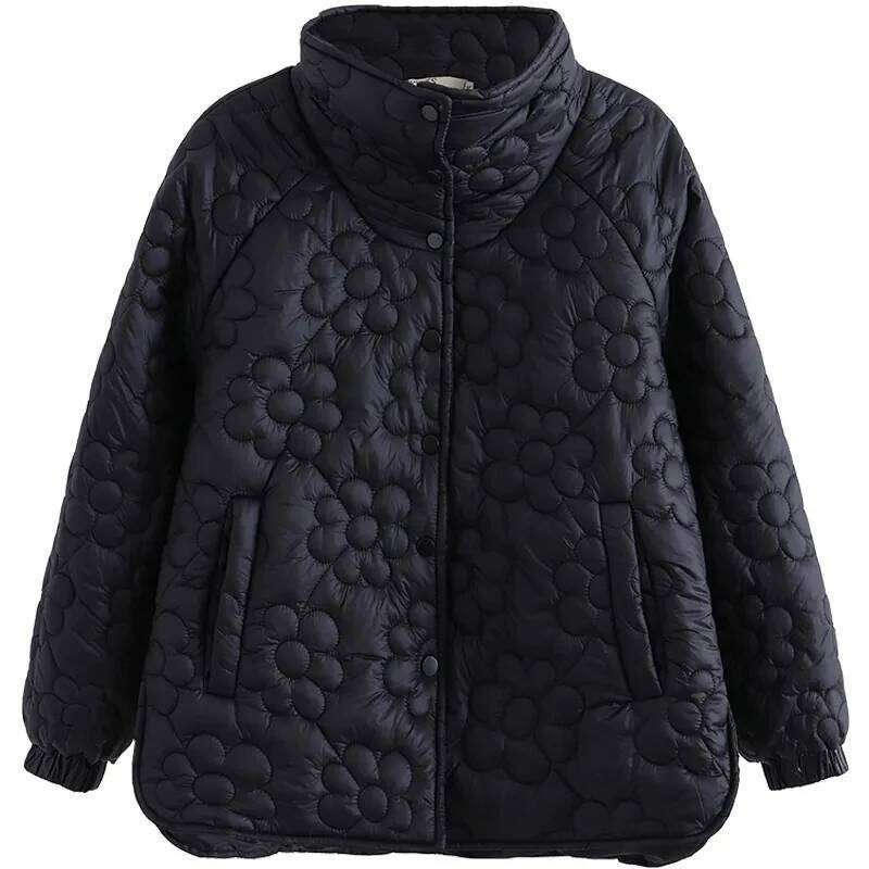 Designer Clothing 2025 Autumn Winter Women Light Thin Down Jacket 2023 New Loose Oversize Mother Clothes Long Sleeve Female Cotton Padded Coat Overcoa