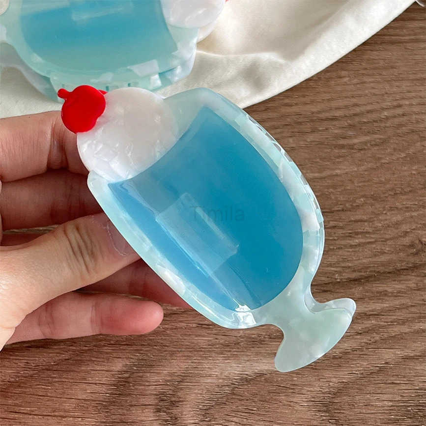 Summer Blue Soda Ice Cream Hair Claw Eco-Friendly Acetate Claw Clips Trendy Hair Clips for Women Girls Hair Accessories U250807