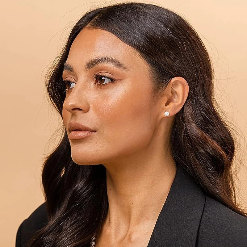 Sterling Silver Pearl Stud Earring 14K Gold Plated AA Quality Handpicked Freshwater Cultured Stud Pearl Earrings 250805