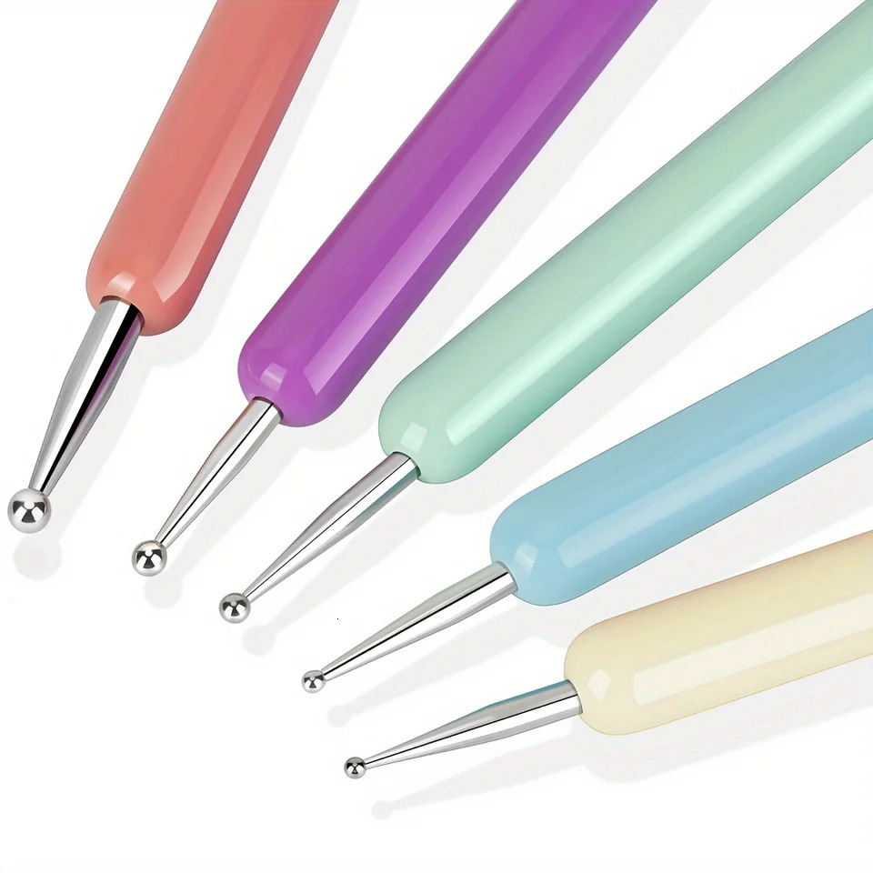 5pcs/Set Double-ended Silicone Head Carving Dotting Pen Brush Modeling Dotting Nail Art Pottery Clay Tool DIY Sculpting Tools 250805