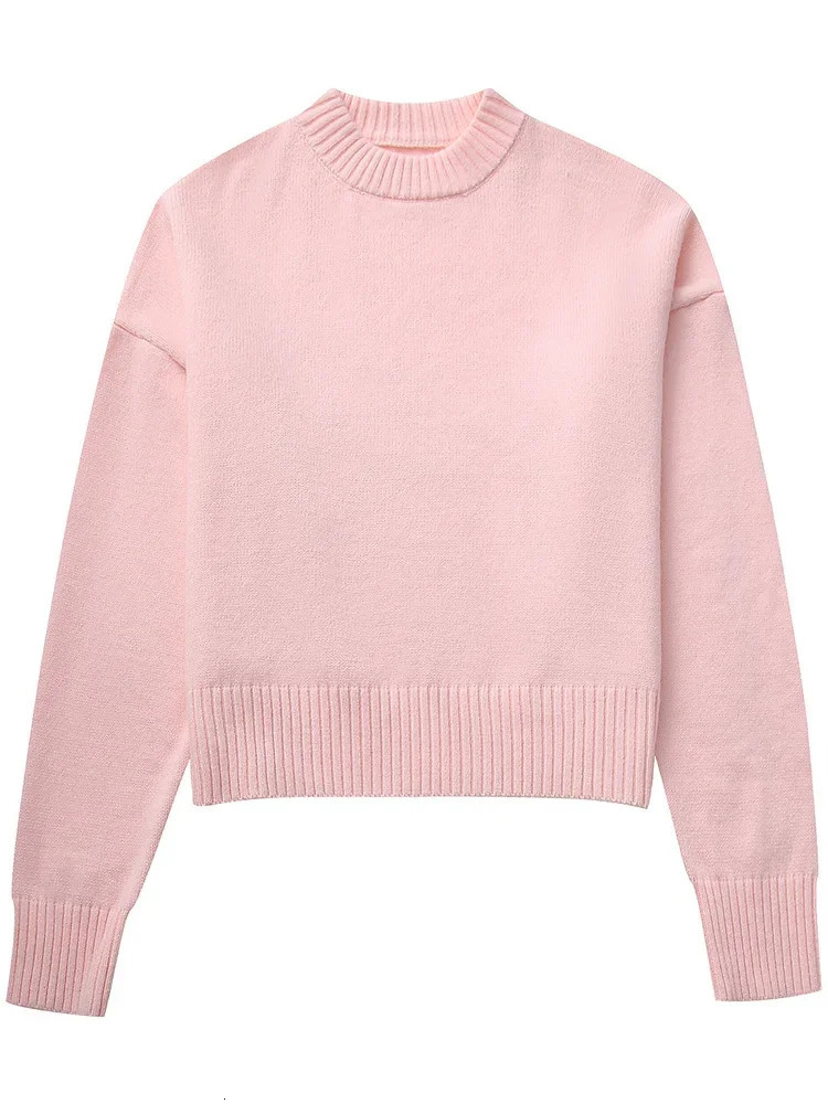 Tossy Pink Knitwear Sweater Pullover For Women Long Sleeve Fashion Loose Patchwork Cute Y2k Top Female Knit Elegant Pullover 250806