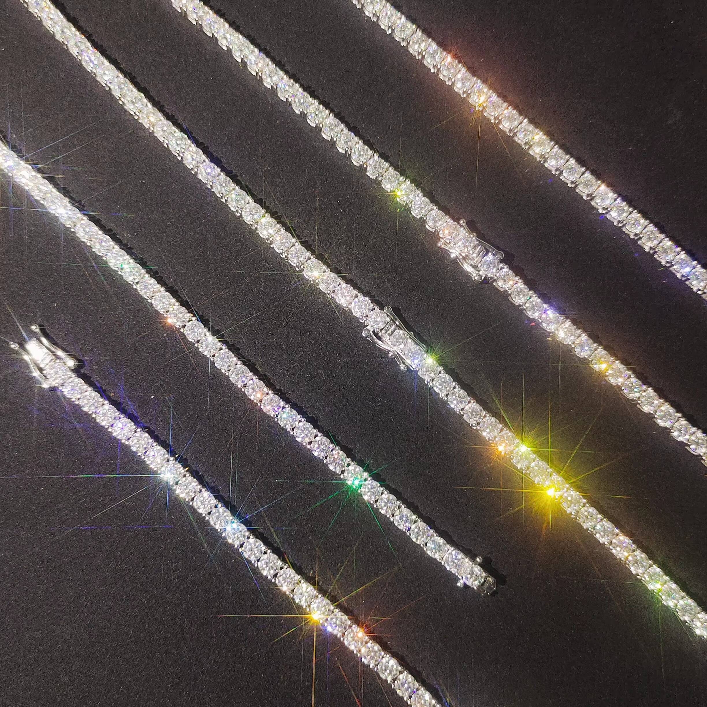 Cheap Price 3mm Moissanite Tennis Chains Hip Hop Fashion Necklace 925 Silver GRA Lab Diamond Tennis Necklace and Bracelet
