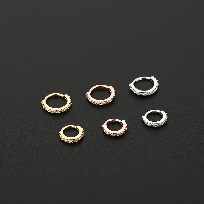 Fashion Round Cubic Zircon Nose Ring Women Stainless Steel Earring Nose Septum Cartilage Tragus Helix Body Piercing Jewelry 20G 250805