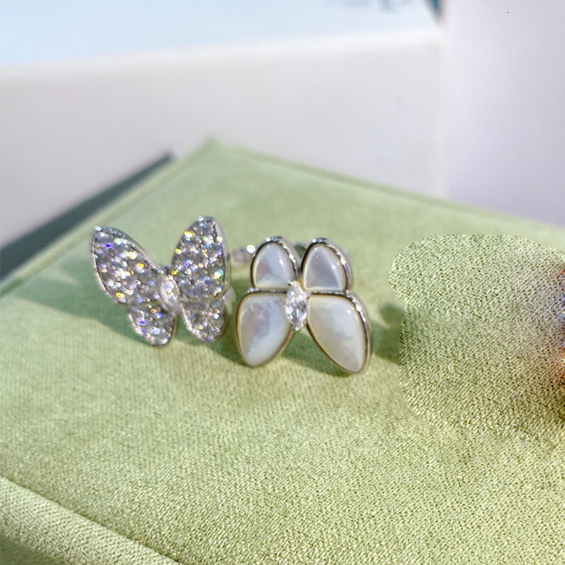 Designer Messikass jewelry Messi High Version Fanjia Double Butterfly Full Diamond Ring 18k Plated Design Ins Fashion Versatile Gift for Girlfriend or Best Friend