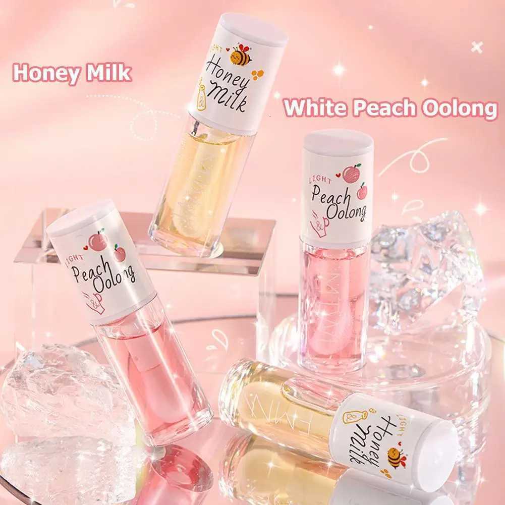 Kawaii Honey Peach Lip Oil Long Lasting Non-sticky Moisturizing Lip Tint with Lip Plumper Hydrating Lip Care Serum 5ml Make UpXJ250807