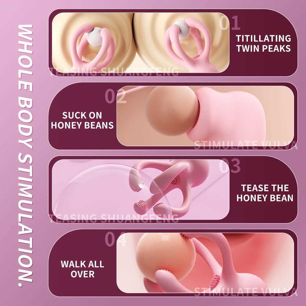 Nipple Clamp Vibrator for Women Breast Massage Clitoris Stimulator Enhancer Nipple Sucking Stimulator Sex Toys Female Adult Toys W250807