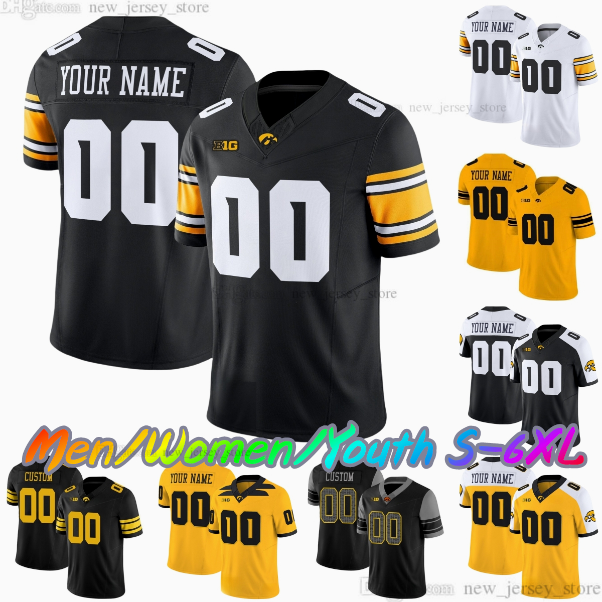 2025 Custom S-6XL Iowa Hawkeyes College Football Jersey 12 Cade McNamara 5 Jacob Gill 4 Leshon Williams 19 Jackson Stratton 28 Kamari Moulton Wetjen Stitched Jerseys