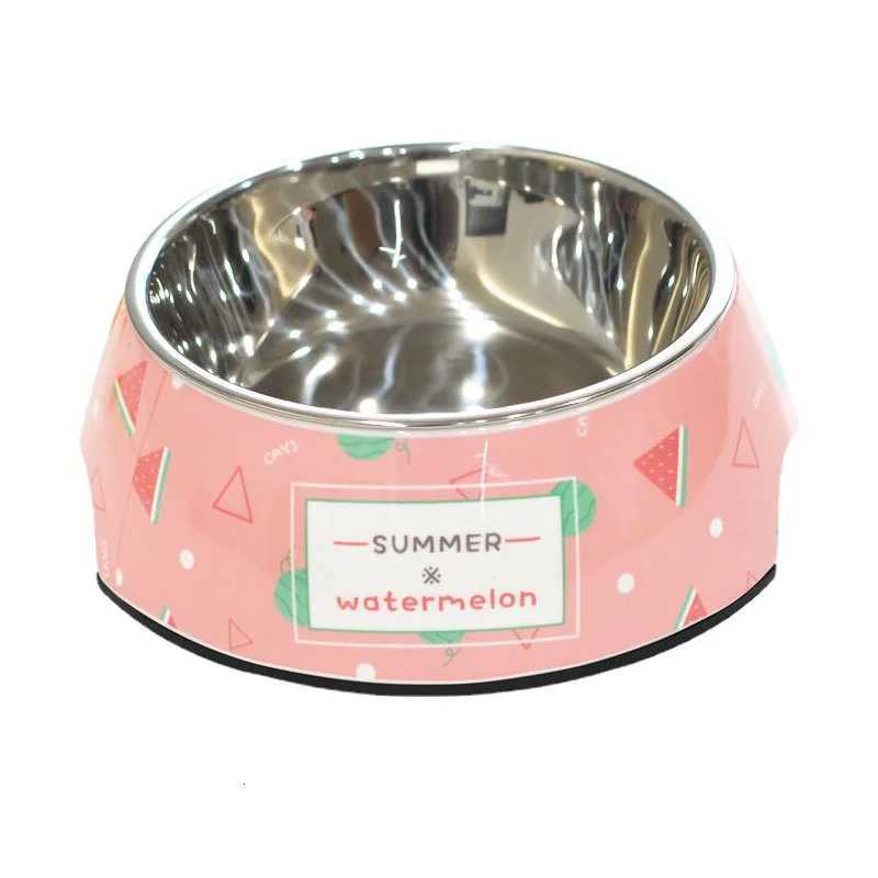 Stainless Steel Pet Bowl Cat Feeder Drinker Supplies Kitten Puppy Food Feeding Water Drinking Non Slip Bowls Pet Accessories Y250806