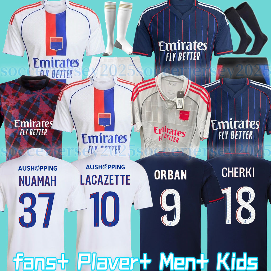 25 26 Maillot de foot DEMBELE Soccer JerseyS Special Lyon 2025 2026 75-Year Anniversary Kit Lyonnais CAQUERET OL AOUAR BARCOLA CASTELLO JR football shirt man kids