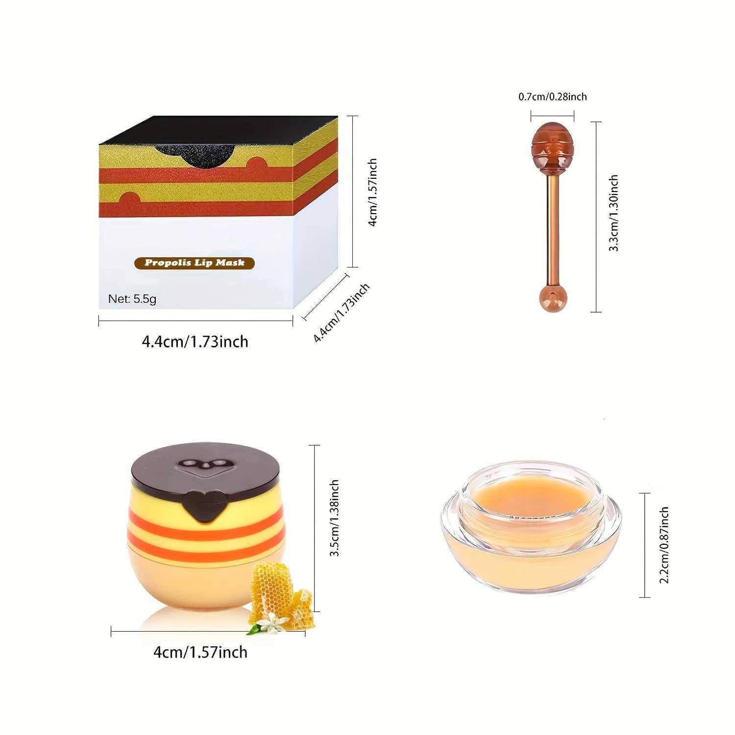 Lip Mask Honey Pot Moisturizing Lip Mask with Brush Lip Sleeping Mask Overnight Hydrating Lip Balm Lip Mask PropolisXJ250807