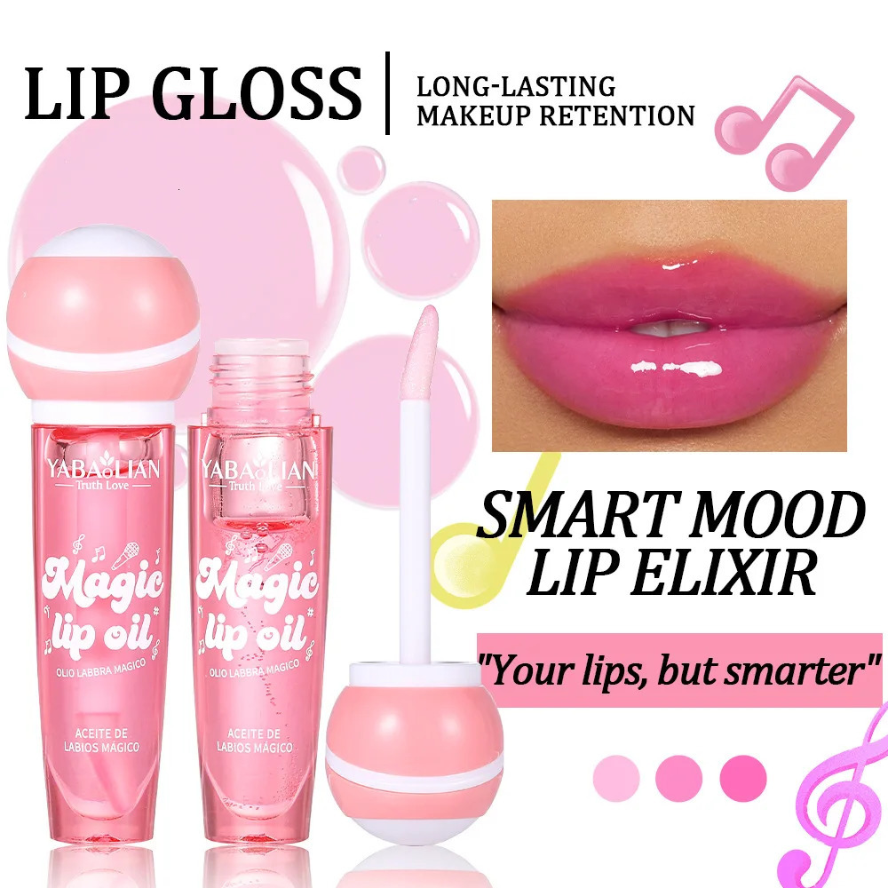 Pink Warm Change Lip Gloss Sexy Full Color Crystal Liquid Waterproof Lip Makeup 250805