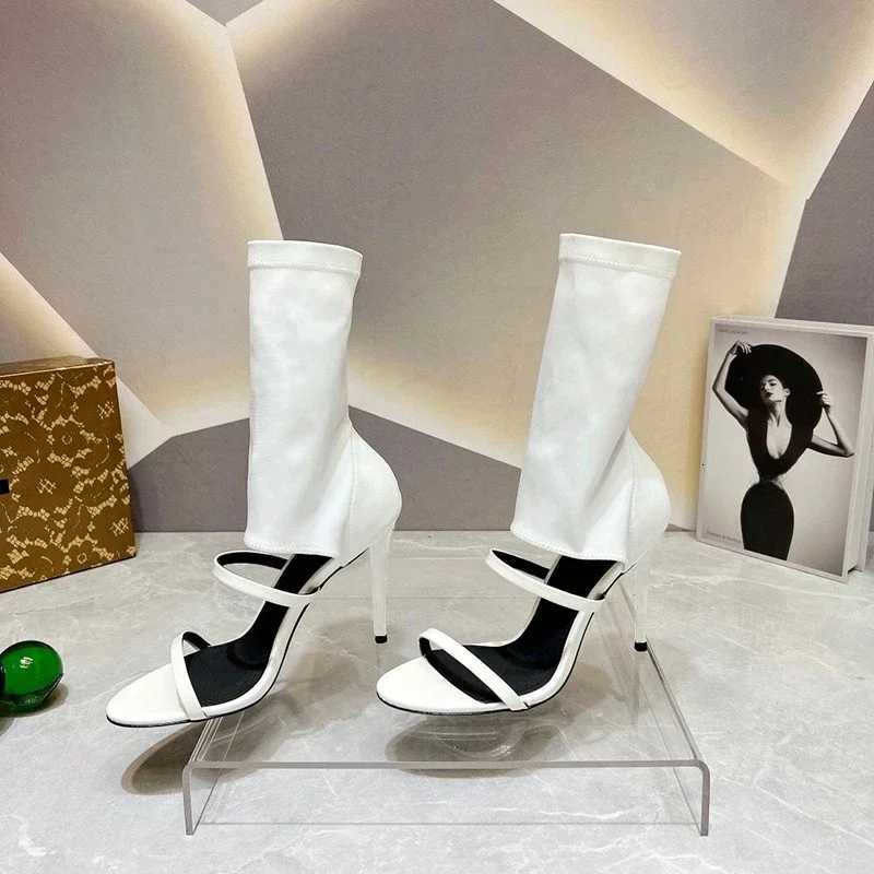 Autumn Fi New Sexy Banquet Comfortable High Heels Pointed Toe Solid Color Hollow Sandals Womens Shoes XJ250807