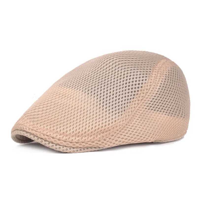 Breathable Mesh Hollow Berets Hat For Men Convenient Spring Summer Beret Quick-drying Newsboy C Retro Sun Hats Painter Cs XJ250807