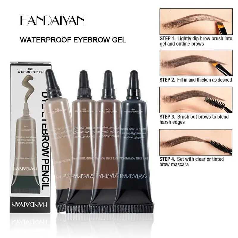 Natural Eyebrow Tint Gel Waterproof Smudge Proof sh Shades Pigmented Cream Enhancer with Dual Ended Brush W250807