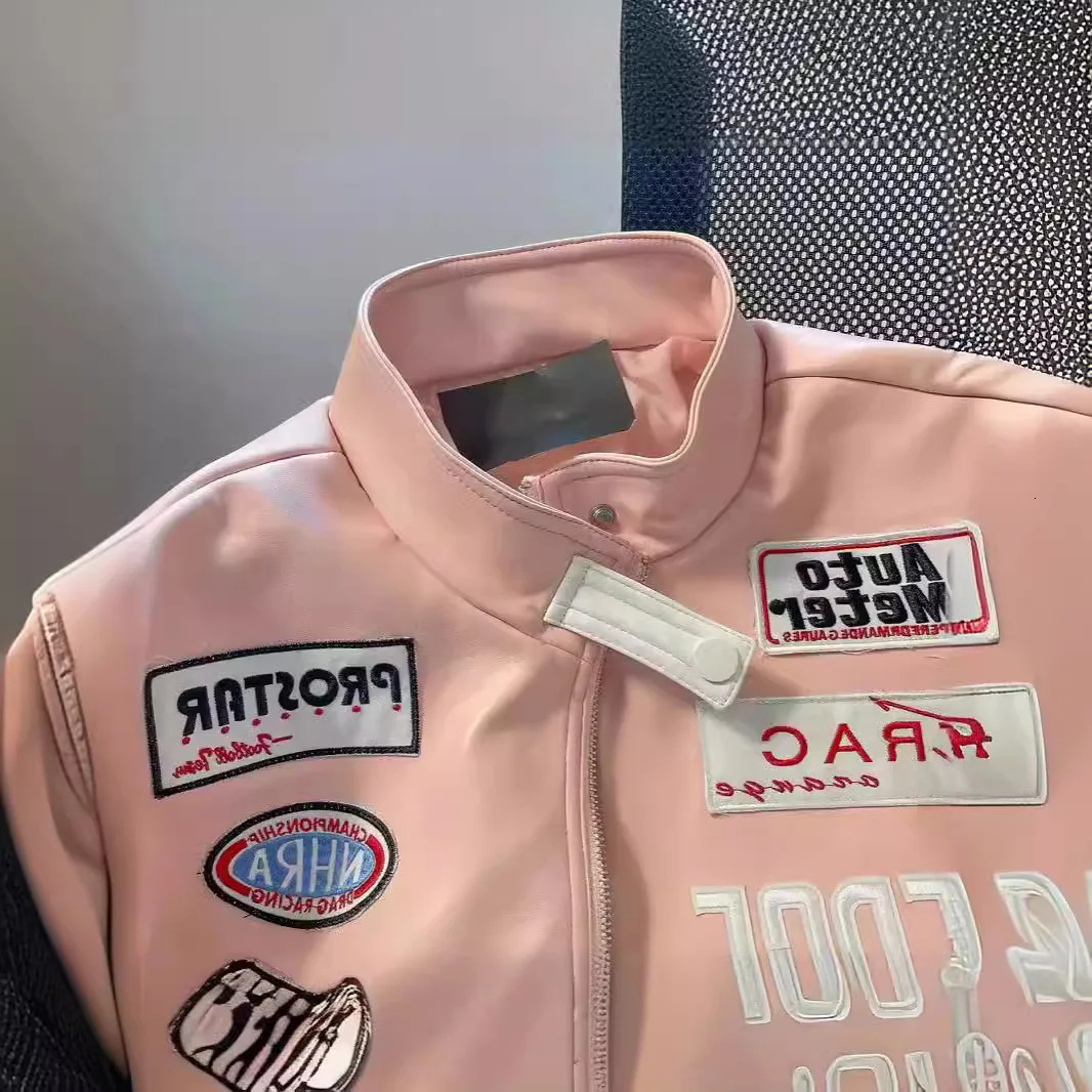 European and American Motorcycle Leather Jacket Unisex Embroidered Baseball Jacket Retro Leather Jacket 250805