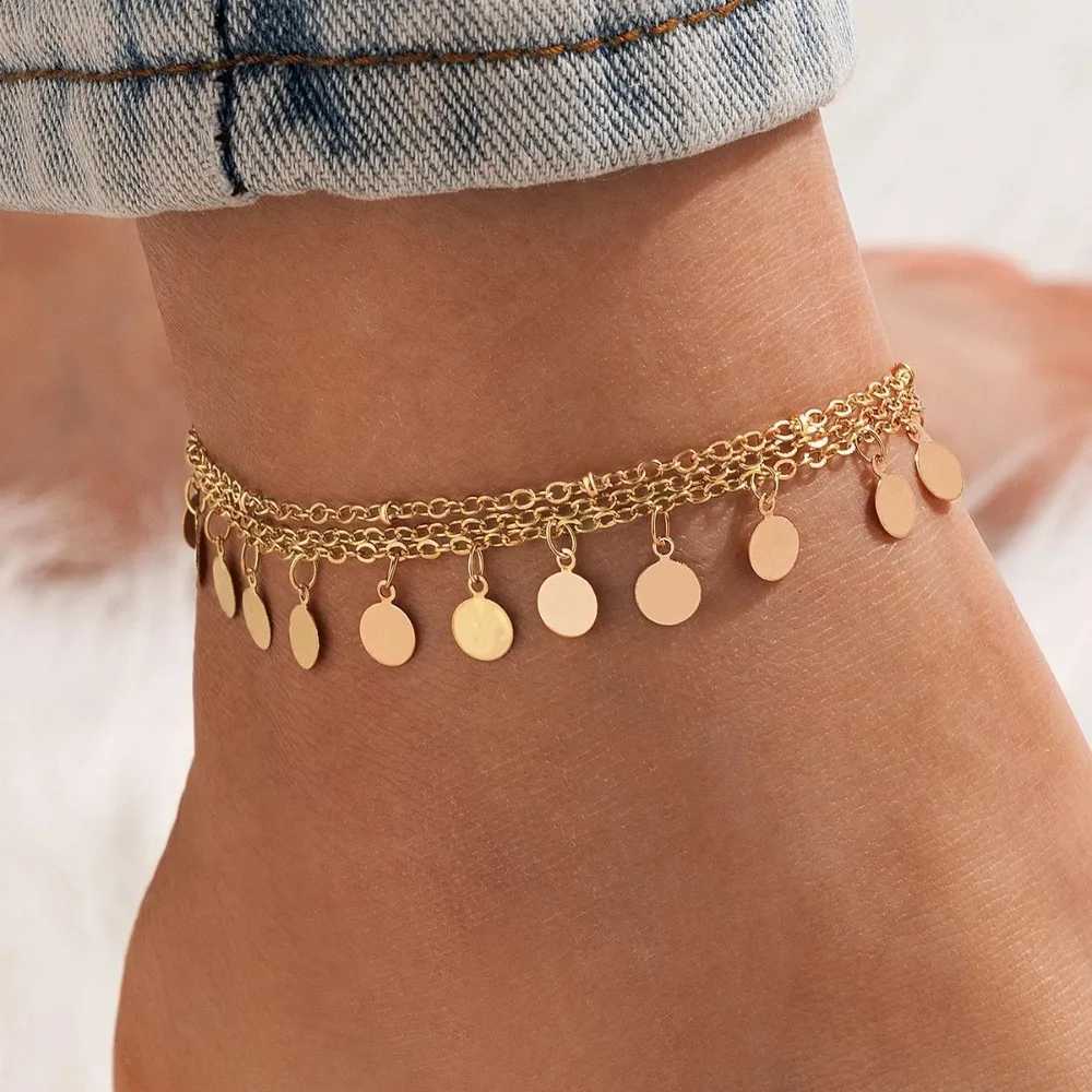 Multi Layers Butterfly Anklets for Women Bohemian Summer Foot Chains Jewelry Barefoot Sandals Ankle on the Leg Y250805