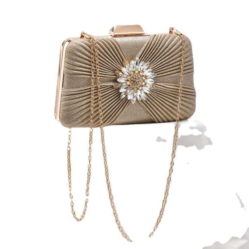 Women's Bags Exquisite Rhinestone Flower Evening Ladies Temperament Versatile Handbag Banquet Chain Crossbody Bag Wholesale