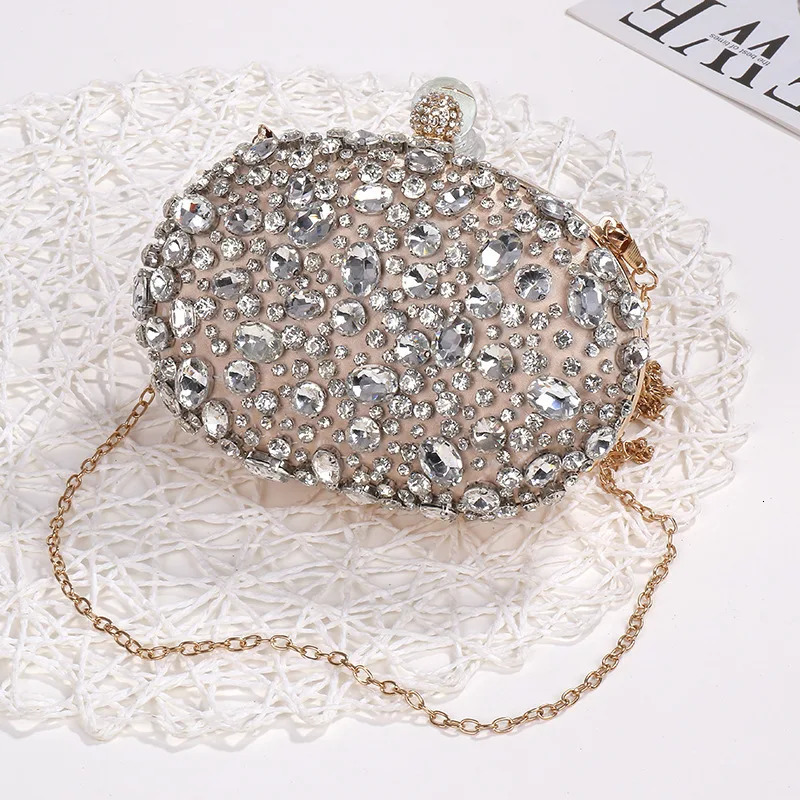 Golden Birthday party Crystal Silver Diamond Evening Bags Women Party Purse Wedding Pink Bridal Boutique Clutch Bags 250730