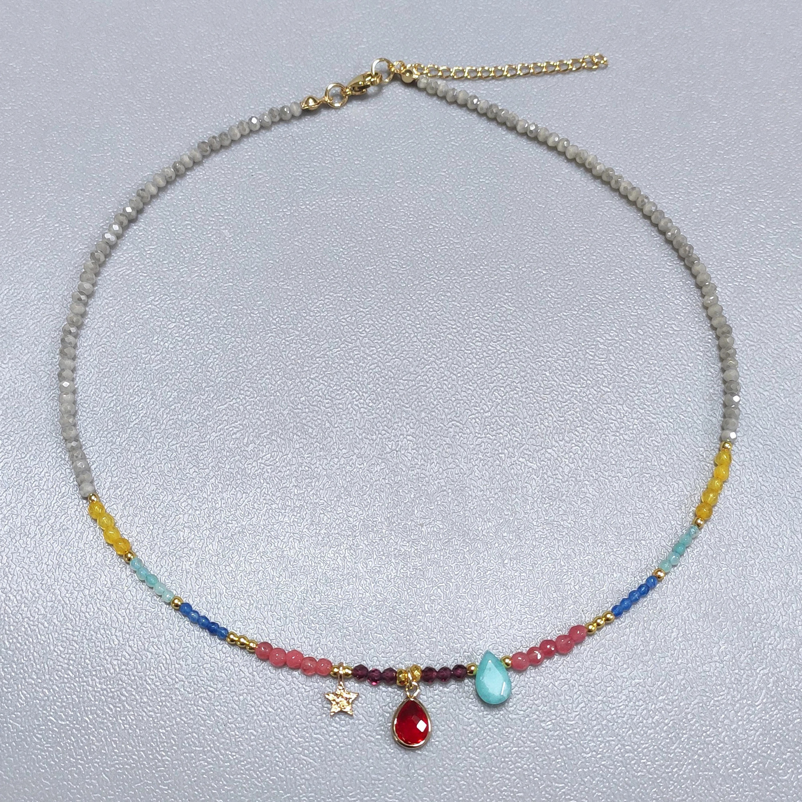 Fashion Charm Natural Pearl Beaded Necklace Multi-color Water Drop Pendant Decoration Collar Man Women Bohemian Stone Jewelry 250730