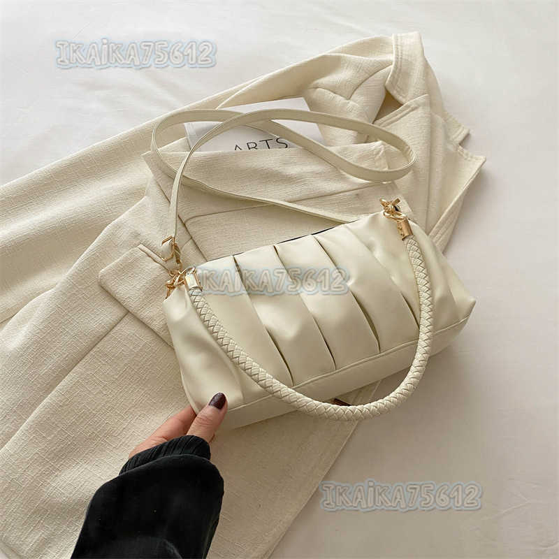 Niche Design Bag for Women 2024 Single Shoulder Crossbody Bag High-quality Texture Pleated Underarm Cloud Bag H250806