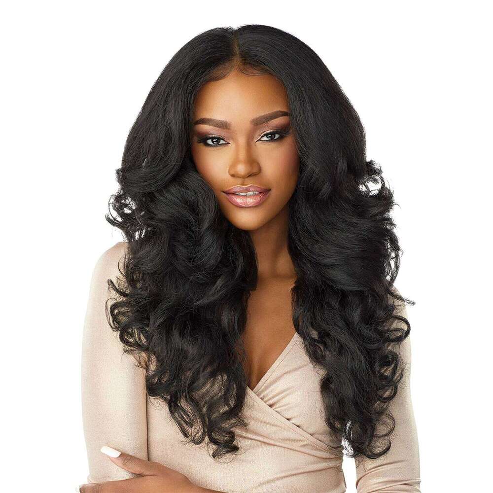 Long Natural Textued Curly Style, Heat Safe Synthetic Fibers