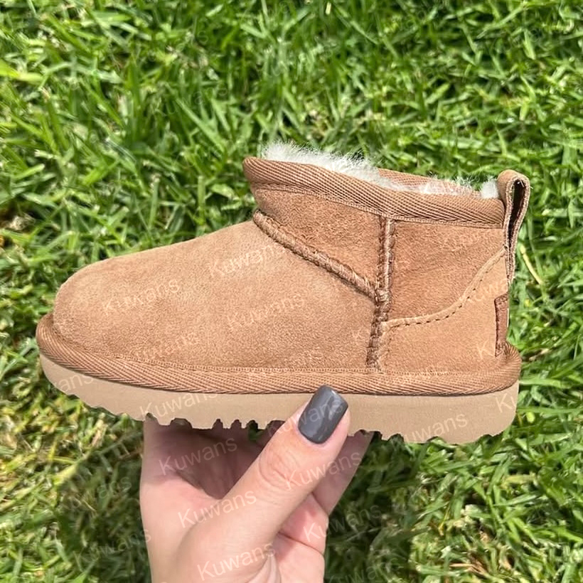 Designer Kids Toddler Classic Ultra Mini Boots Snow Boot Baby Big Kid Children Child Fur Slippers Sheepskin Tasman Tazz Chestnut Sand Beige Winter Ankle