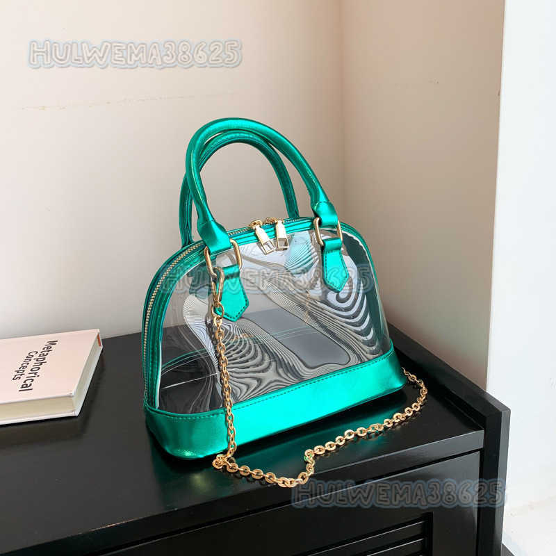 Fashion Transparent Trendy Shell Bag Spring Summer 2025 New Trendy Crossbody Bag Pvc Chain Trendy Shoulder Bag H250806