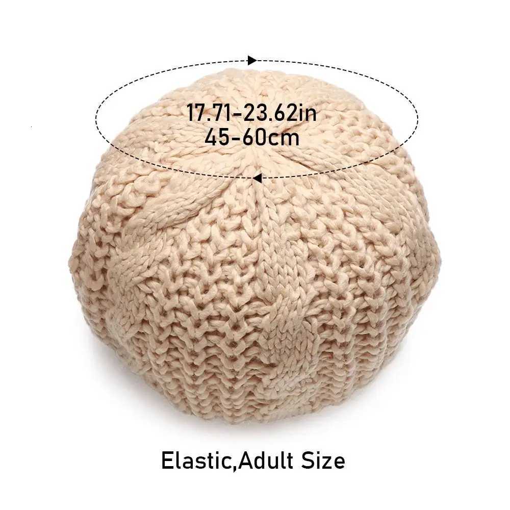 Winter Warm Vintage Ribbed French Artist C Painter Hat Knitted C Beret Hat XJ250807