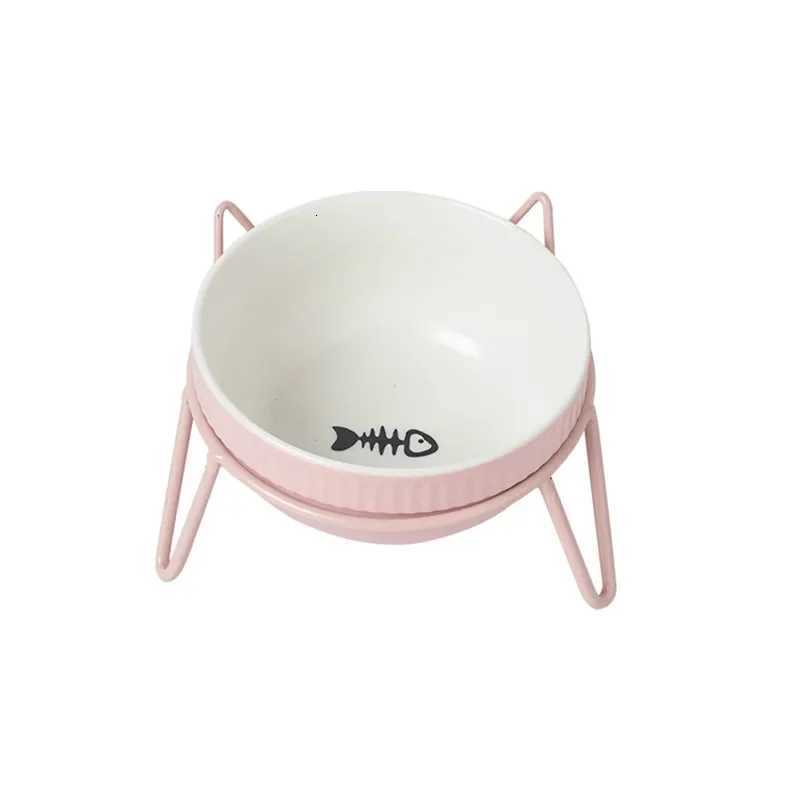 Fashion Cartoon Ceramic Pet Bowl Protect The Spine Table High Foot Dog Feeder Dog and Cat Cartoon Bowl Pet Supplies Accessories Y250806