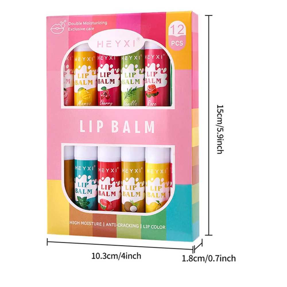6/12Pcs Lip Balm Set Fruit Flavored 12Flavors Natural Lip Balm for Dry Cracked Lips Long Lasting Lip Care ProductsXJ250807