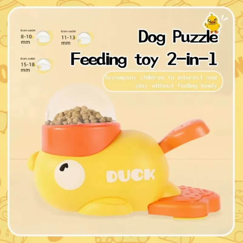 1Pc Intelligent Dog Automatic Feeder Cat Dog Puzzle Feeder Interactive Pet Food Treat Dispenser Cartoon Duck Anti-slip Pe 250805