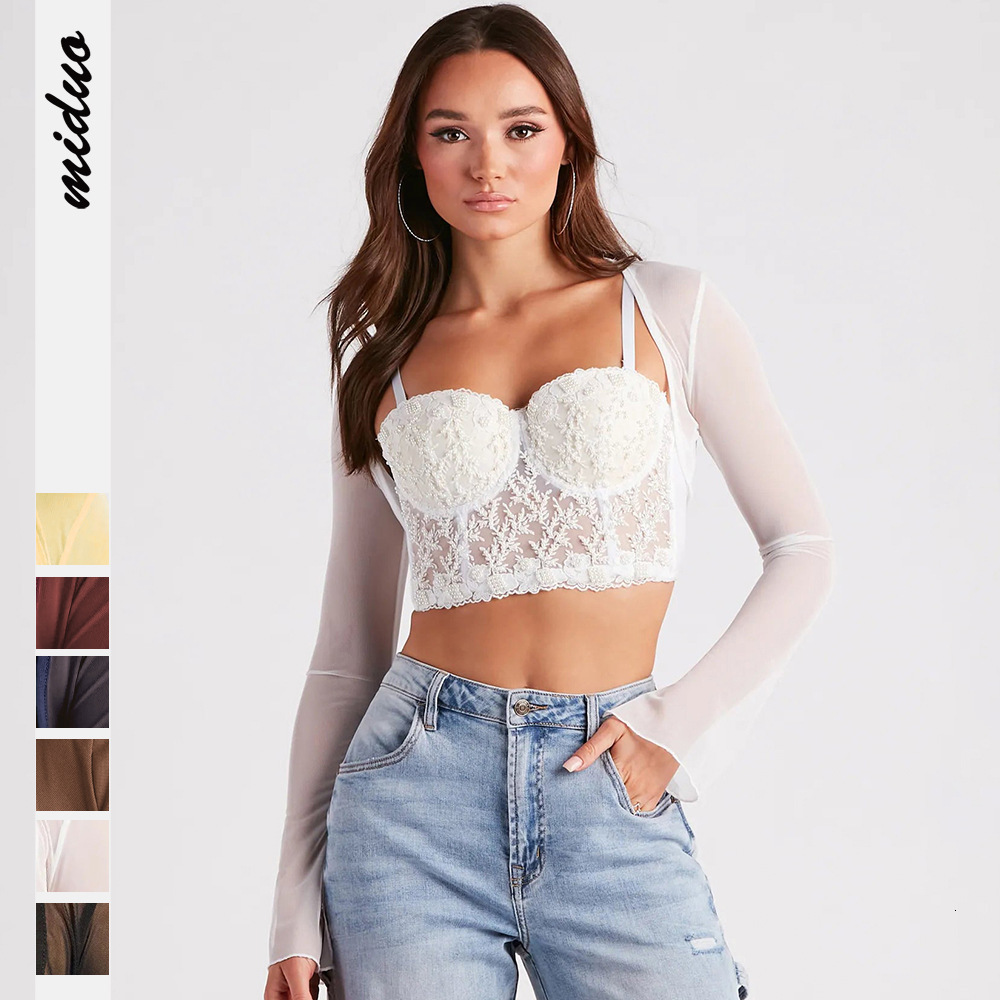 2025 Hot Girl Solid Color Sheer Thin Mesh Flutter Sleeve Shawl Outerwear Design Top