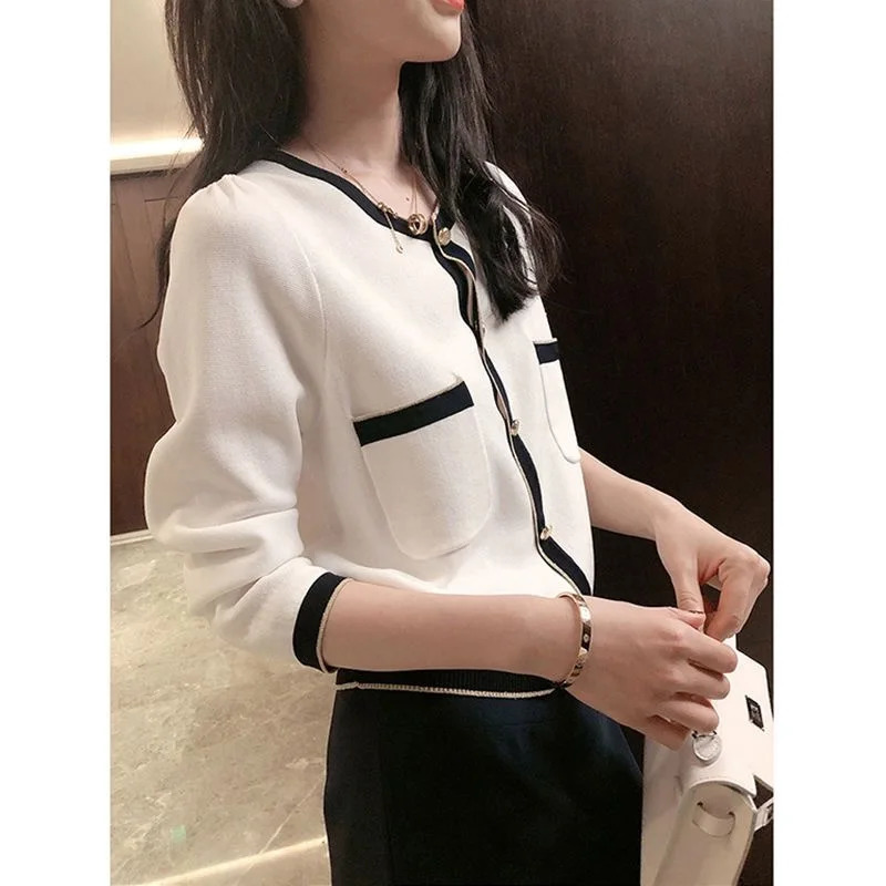 Women Spring Autumn Style Knitted Pullover Sweater Lady Casual Long Sleeve O-Neck Knitted Pullover Tops WY1018 250801