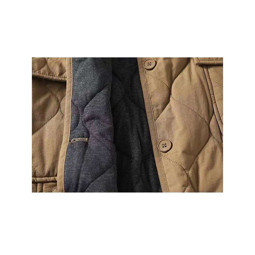 Designer Clothing 2025 Oversized Women Parkas New Collarless Long Sleeve Single-Breasted Ladies Winter Coat Casual Thick Warm Outerwear Overcoat