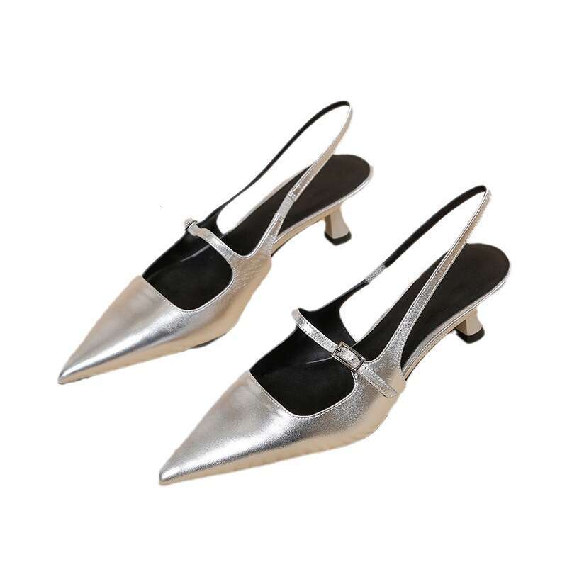 35-42 French Style Backless Pointed Toe One-Strap Women's Sandals 2025 Summer New Thin Wine Glass Heel designer shoes High Heels Comfortable for 