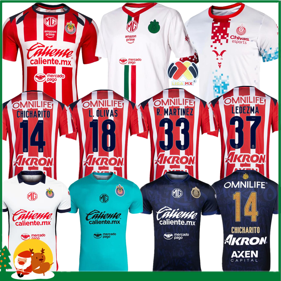 25 26 Chivas de Guadalajara Soccer Jerseys 2025 LIGA MX C. COWELL A.ZALDIVAR CALDERON J.MACIAS CHICHARITO A.VEGA Men kids kit football shirt Player Fans version