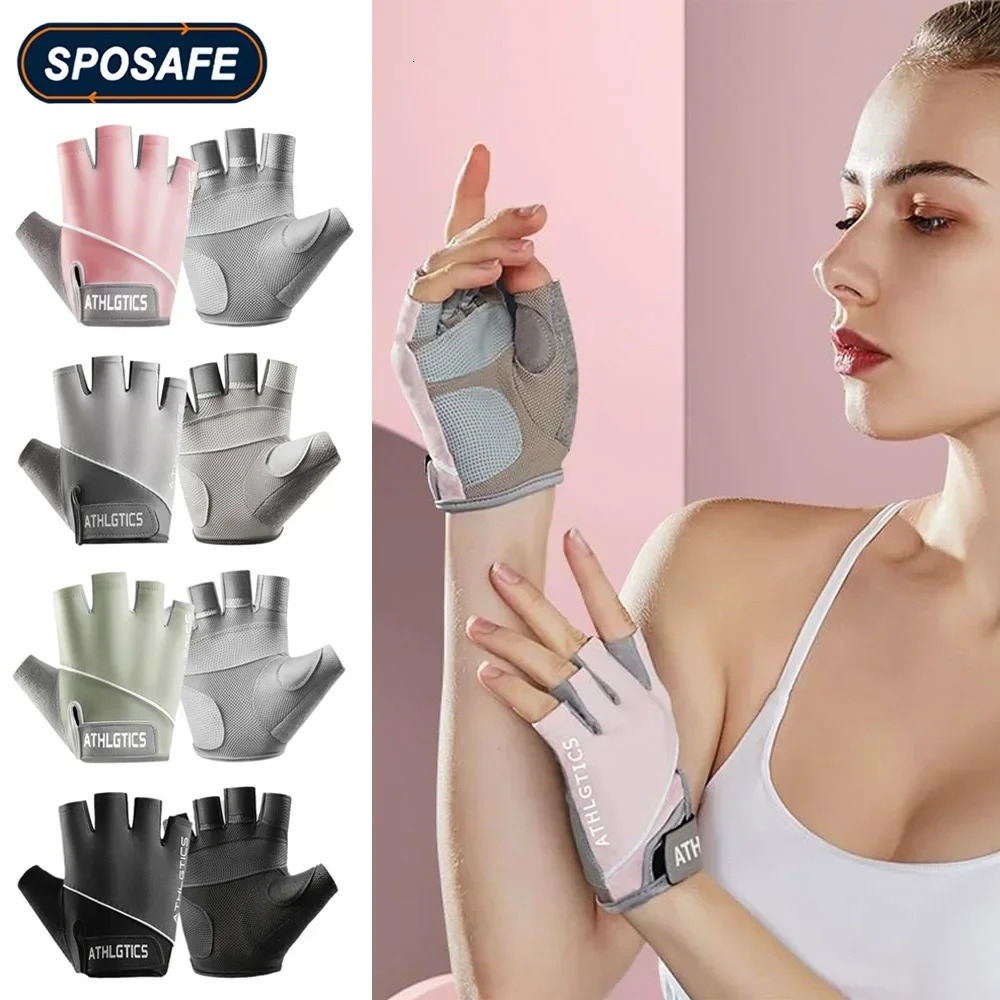 1Pair Breathable Cycling Gloves Workout Gym for Men Women Weight Lifting Fingerless Training Exercise Fitness 250729