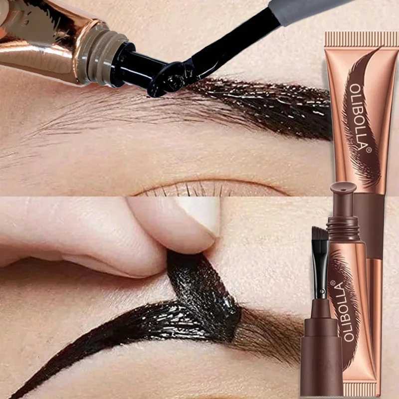 2 in 1 Last Up to 5 Days Tear-off Eyebrow Dyeing Cream with Brush - Waterproof Film-form Natural Wild Eyebrow Makeup Semi-permanent W250807